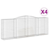 VidaXL Gabionen 4 Stück gebogen 400x50x140 160 cm Eisen