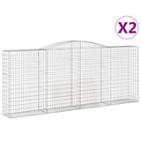 VidaXL Gabionen 2 Stück gebogen 400x50x160 180 cm Eisen