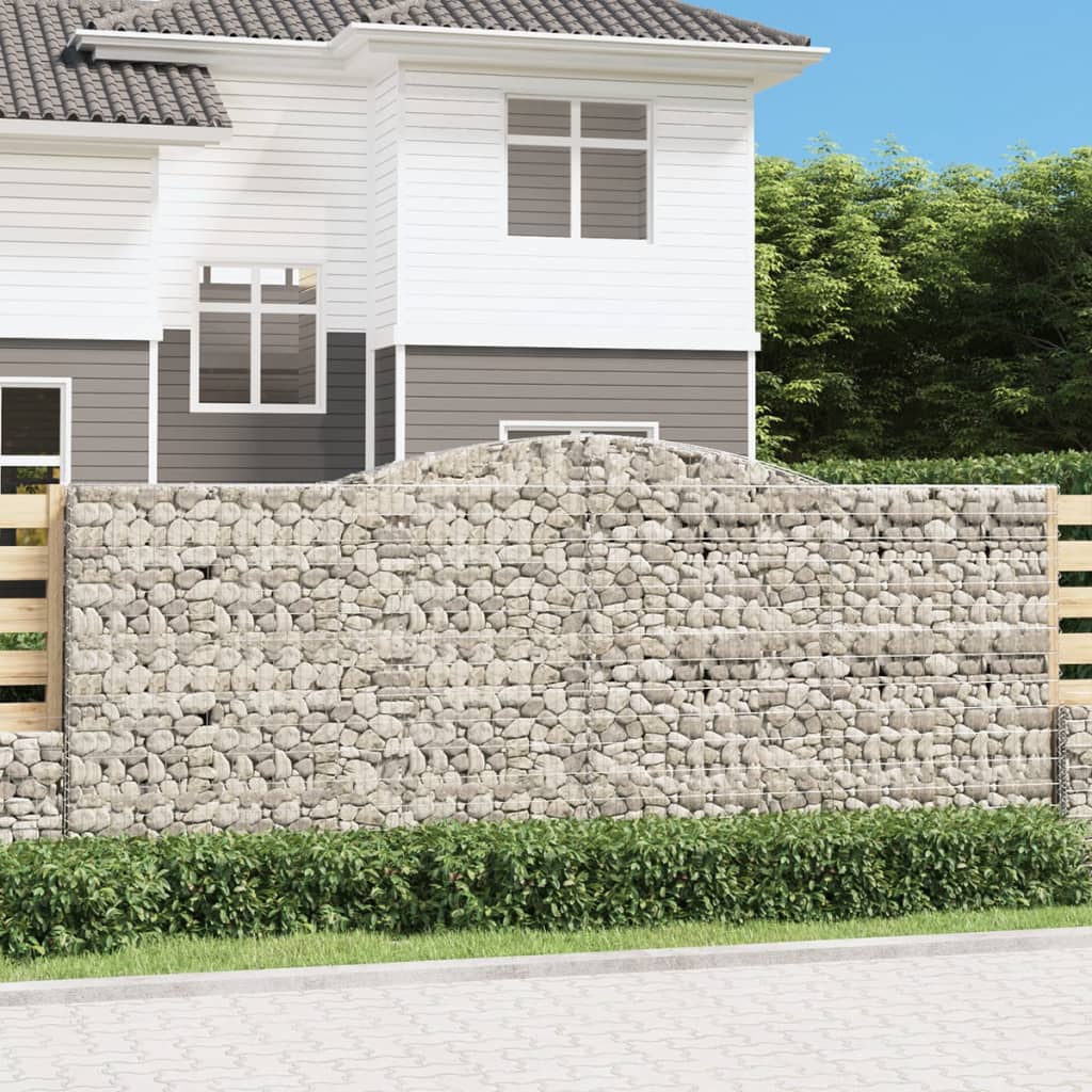 VidaXL Gabionen 4 Stück gebogen 400x50x160 180 cm Eisen