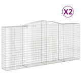 VidaXL Gabionen 2 Stück gebogen 400x50x180 200 cm Eisen