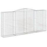 VidaXL Gabionen 2 Stück gebogen 400x50x180 200 cm Eisen