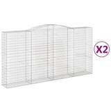 VidaXL Gabionen 2 Stück gebogen 400x50x200 220 cm Eisen