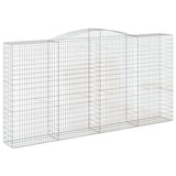 VidaXL Gabionen 3 Stk. gebogen 400x50x200 220 cm Eisen