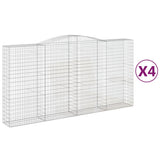VidaXL Gabionen 4 Stück gebogen 400x50x200 220 cm Eisen