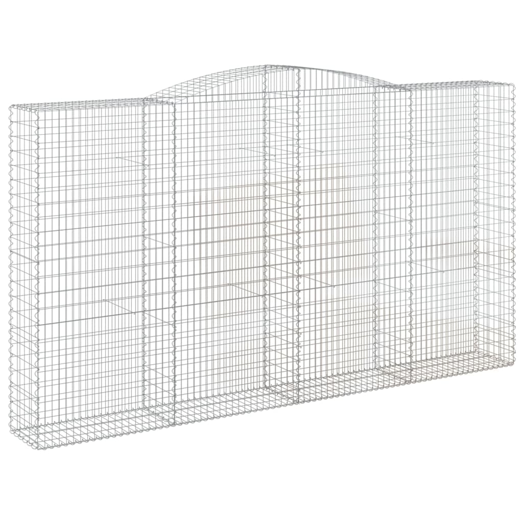 VidaXL Gabionen 2 Stück gebogen 400x50x220 240 cm Eisen