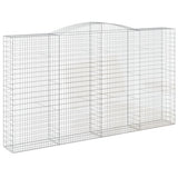 VidaXL Gabionen 3 Stück gebogen 400x50x220 240 cm Eisen