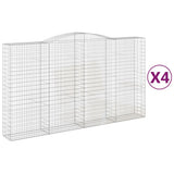 VidaXL Gabionen 4 Stück gebogen 400x50x220 240 cm Eisen