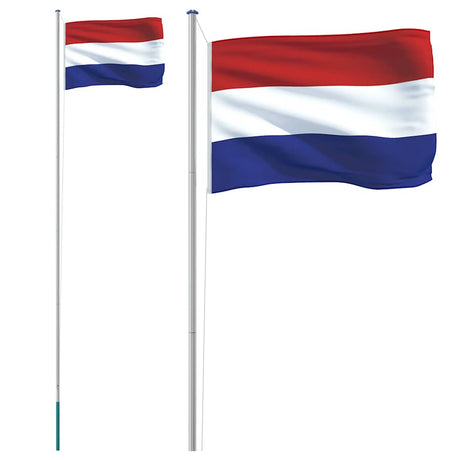 Vidaxxl Flagge mit Fahnenmast Niederlande 6,08 m Aluminium