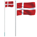 VidaXL Flagge mit Fahnenmast Dänemark 6,23 m Aluminium