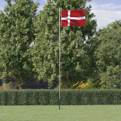 Vidaxl Flagge mit Fahnenmast Dänemark 6,08 m Aluminium