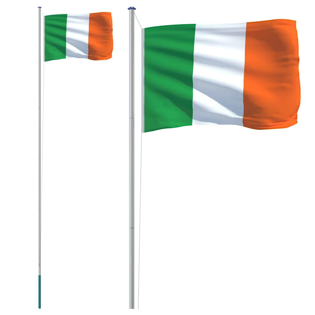 VidaXL Flagge mit Fahnenmast Irland 6,23 m Aluminium
