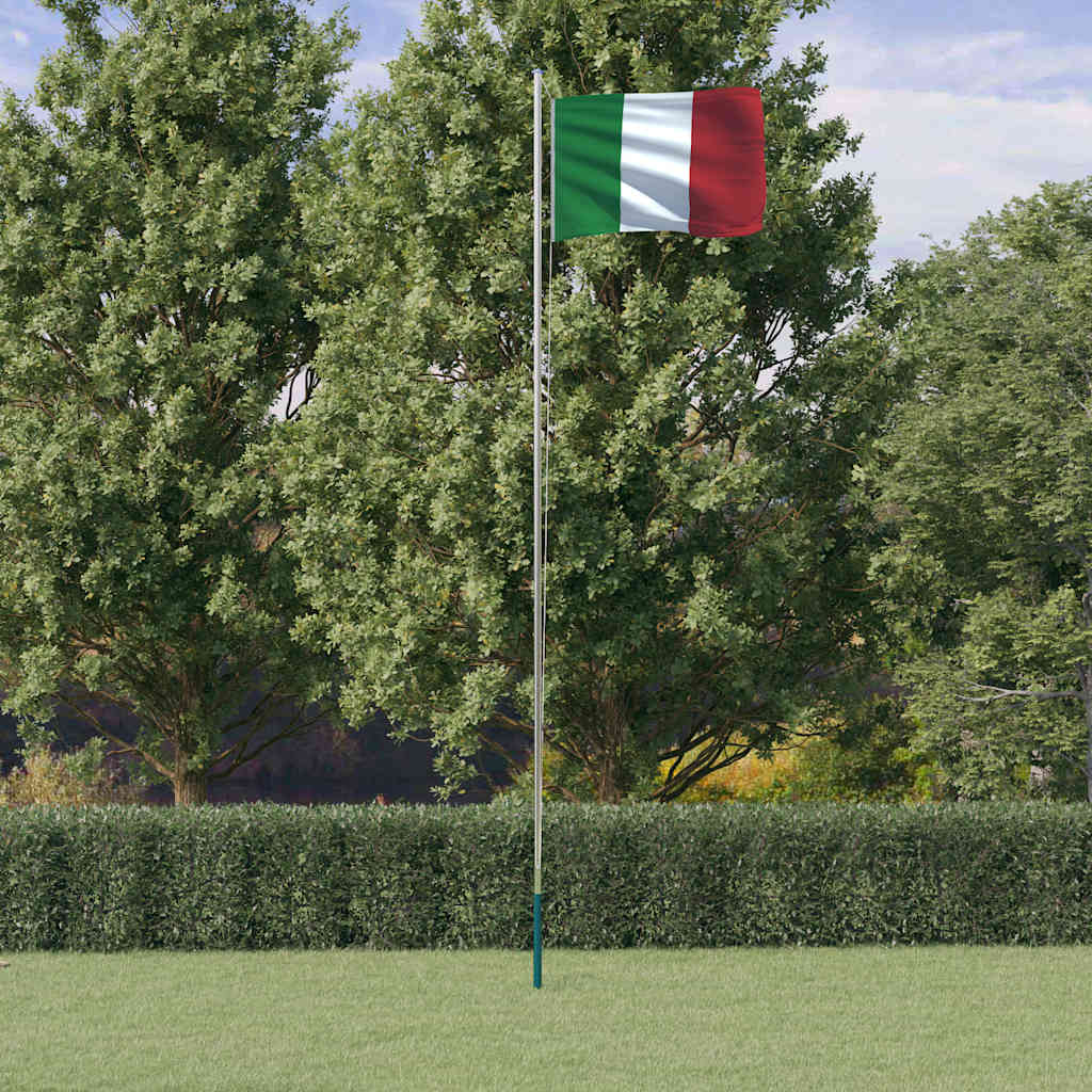 Vidaxl Flagge mit Fahnenmast Italien 6,08 m Aluminium