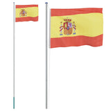 VidaXL Flagge mit Fahnenmast Spanien 6,23 m Aluminium
