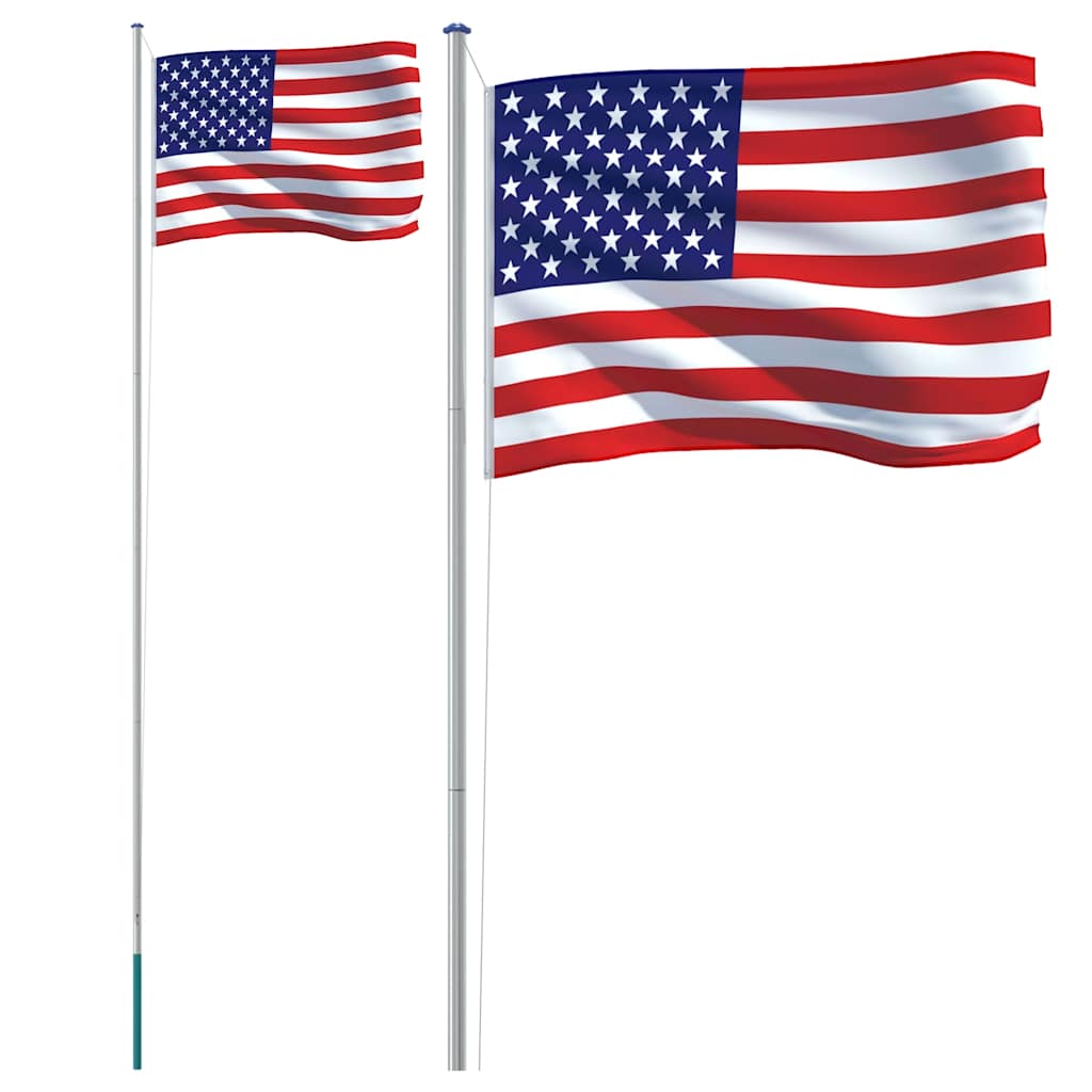 VidaXL Flagge mit Fahnenmast Vereinigte Staaten 6,23 m Aluminium