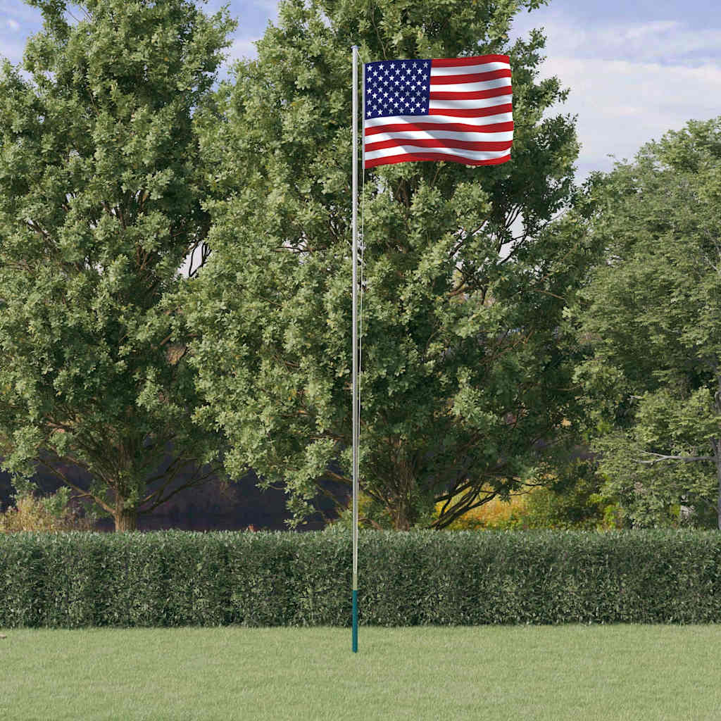 VidaXL Flagge mit Fahnenmast Vereinigte Staaten 6,23 m Aluminium