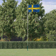 Vidaxl Flagge mit Fahnenmast Schweden 6,08 m Aluminium
