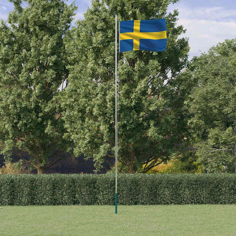 Vidaxl Flagge mit Fahnenmast Schweden 6,08 m Aluminium