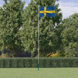 VidaXL Flagge mit Fahnenmast Schweden 6,23 m Aluminium