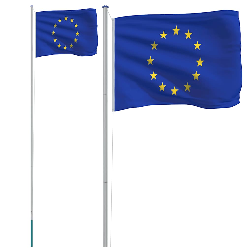 VidaXL Flagge mit Fahnenmast Europa 6,08 m Aluminium