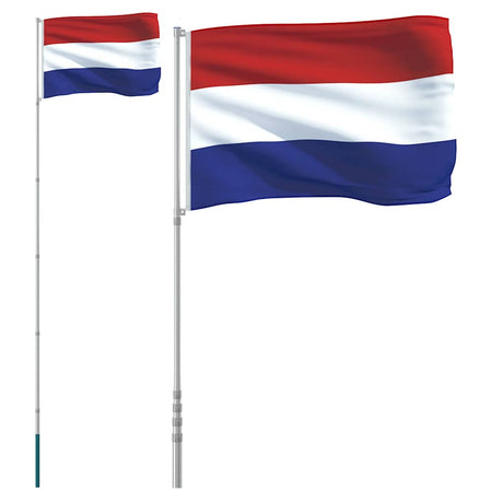 VidaXL Flagge mit Fahnenmast Niederlande 5,55 m Aluminium