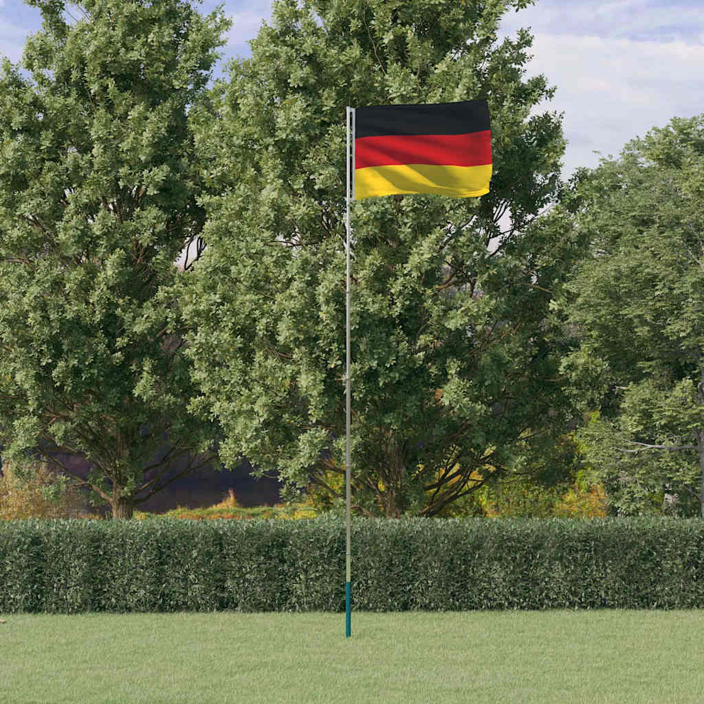 VidaXL Flagge mit Fahnenmast Deutschland 5,5 m Aluminium