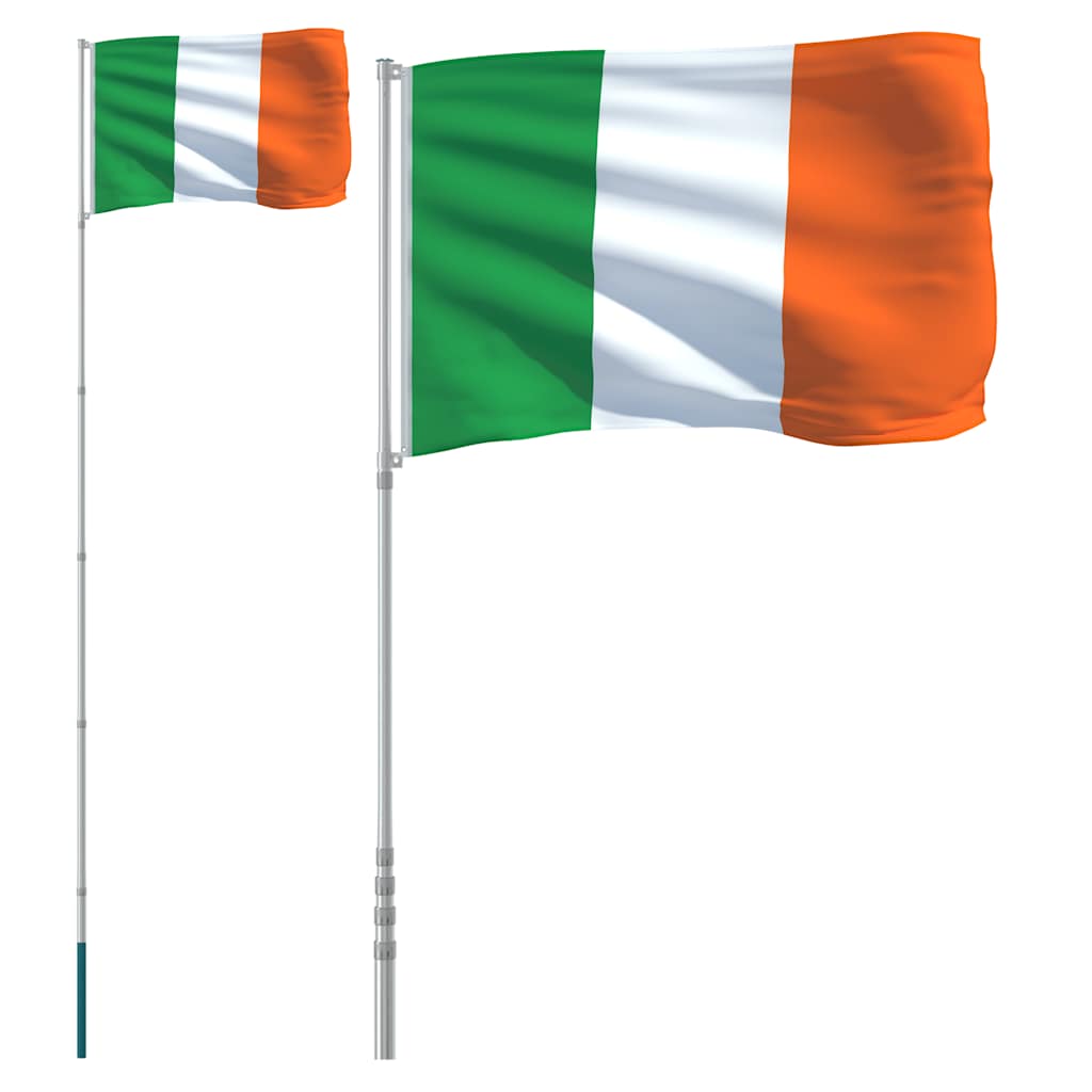 VidaXL Flagge mit Fahnenmast Irland 5,55 m Aluminium