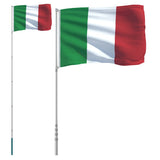 VidaXL Flagge mit Fahnenmast Italien 5,55 m Aluminium