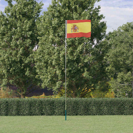 VidaXL Flagge mit Fahnenmast Spanien 5,55 m Aluminium