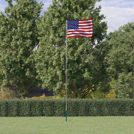 VidaXL Flagge mit Fahnenmast Vereinigte Staaten 5,55 m Aluminium