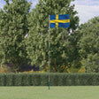 Vidaxl Flagge mit Fahnenmast Schweden 5,5 m Aluminium