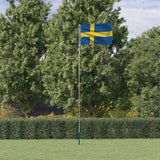 Vidaxl Flagge mit Fahnenmast Schweden 5,5 m Aluminium