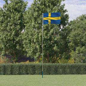 Vidaxl Flagge mit Fahnenmast Schweden 5,5 m Aluminium