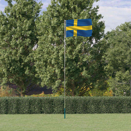 Vidaxl Flagge mit Fahnenmast Schweden 5,5 m Aluminium