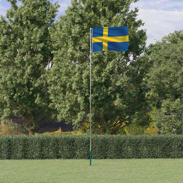Vidaxl Flagge mit Fahnenmast Schweden 5,5 m Aluminium