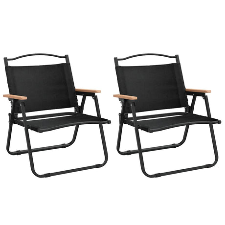 Vidaxl campingstoelen 2 st 54x43x59 cm oxford stof zwart