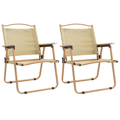 Vidaxl campingstoelen 2 st 54x55x78 cm oxford stof beige