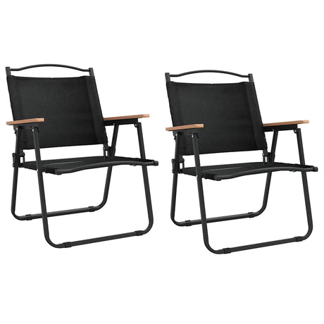 Vidaxl campingstoelen 2 st 54x55x78 cm oxford stof zwart
