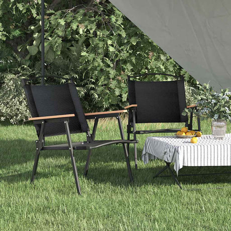 Vidaxl campingstoelen 2 st 54x55x78 cm oxford stof zwart