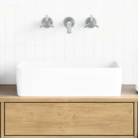 Vidaxx Spüle 48x37x13 rechteckig aus Keramik weiß