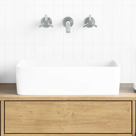 Vidaxx Spüle 48x37x13 rechteckig aus Keramik weiß