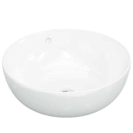 Vidaxx Waschbecken 44x17 cm rund aus Keramik weiß