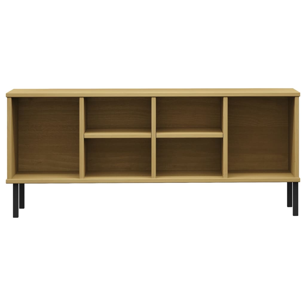 VidaXL Schuhregal mit Metallbeinen Oslo 106x35x45cm Kiefernholz braun