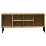 VidaXL Schuhregal mit Metallbeinen Oslo 106x35x45cm Kiefernholz braun