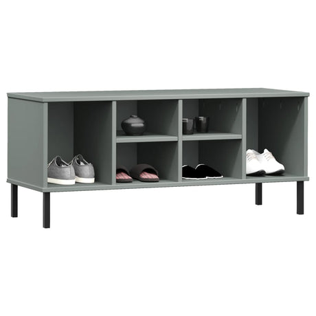 VidaXL Schuhregal mit Metallbeinen Oslo 106x35x45 cm Kieferngrau