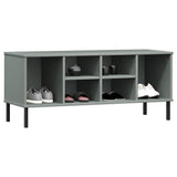 VidaXL Schuhregal mit Metallbeinen Oslo 106x35x45 cm Kieferngrau