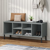 VidaXL Schuhregal mit Metallbeinen Oslo 106x35x45 cm Kieferngrau