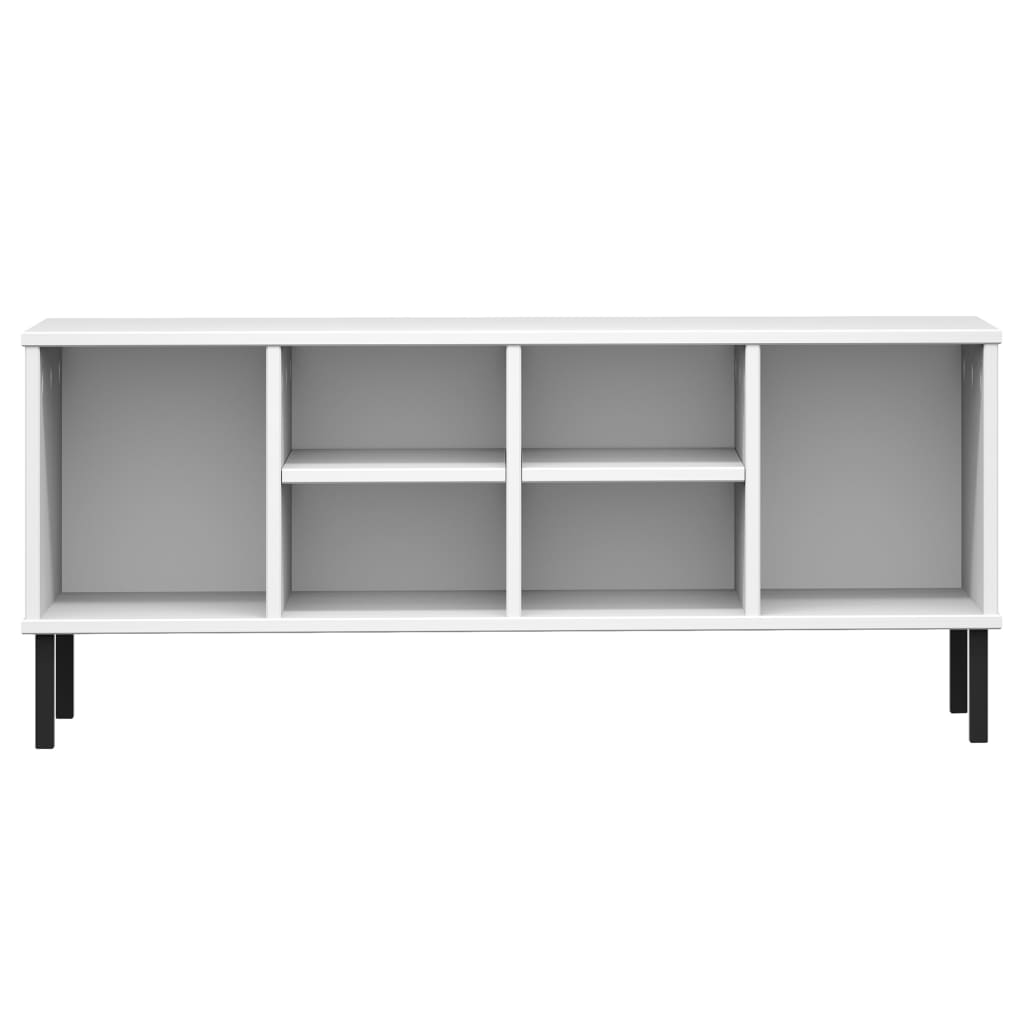 VidaXL Schuhregal mit Metallbeinen Oslo 106x35x45 cm Kiefernholz weiß