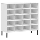 VidaXL Schuhregal mit Metallbeinen Oslo 95x35x86 cm Kiefernholz weiß
