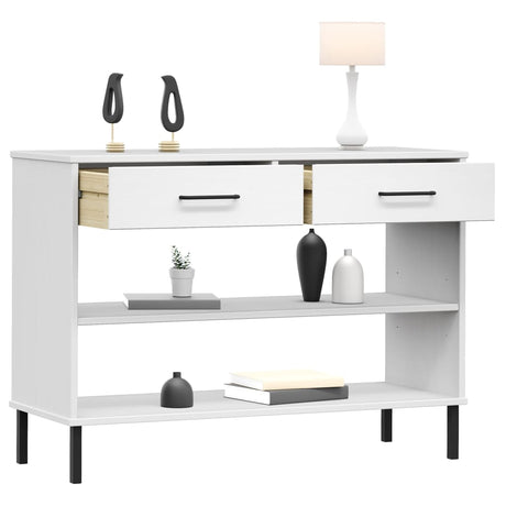Vidaxl wandkast met metalen poten oslo massief grenenhout wit