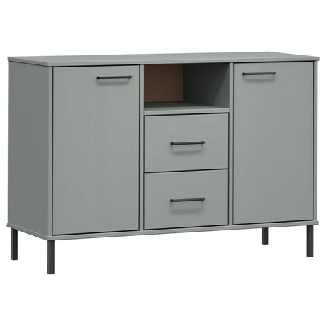 Vidaxl dressoir met metalen poten oslo 113x40x77 cm grenenhout grijs